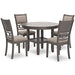 Wrenning Dining Table and 4 Chairs and Bench (Set of 6) - Black/Gray