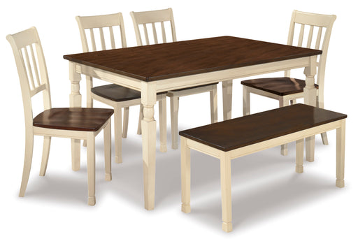 Whitesburg Dining Table with 4 Chairs and Bench