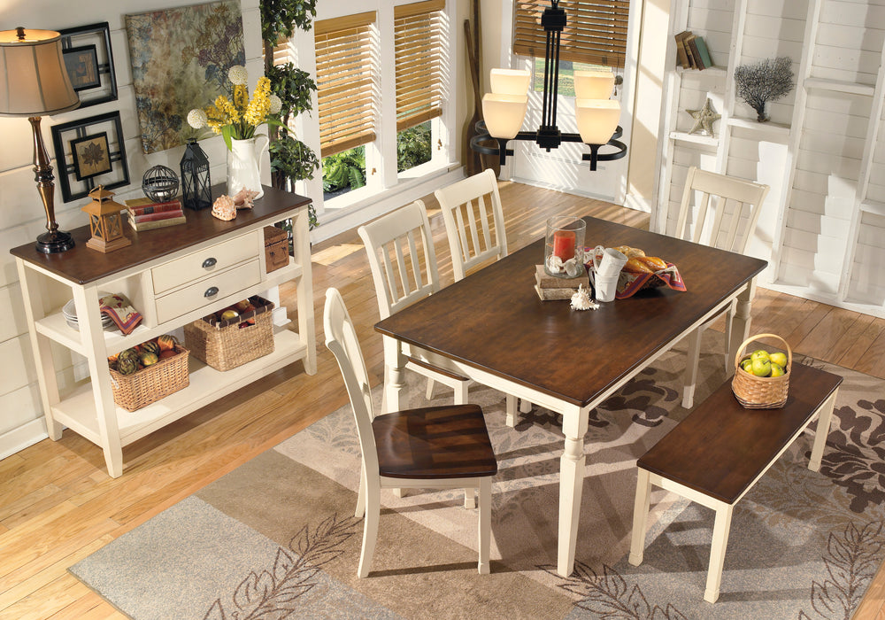 Whitesburg Dining Table with 4 Chairs and Bench