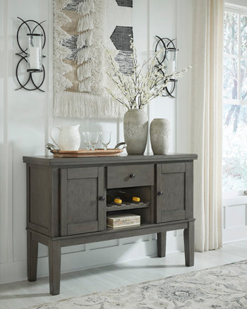 Hallanden Counter Height Dining Extension Table - Black/Gray
