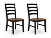 Wildenauer Dining Chair (Set of 2) - Black/Gray;Brown/Beige