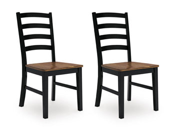 Wildenauer Dining Chair (Set of 2) - Black/Gray;Brown/Beige