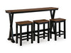 Wildenauer Dining Chair (Set of 2) - Black/Gray;Brown/Beige