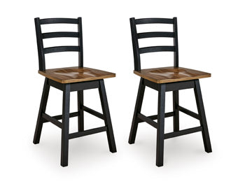 Wildenauer Dining Chair (Set of 2) - Black/Gray;Brown/Beige