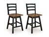 Wildenauer Dining Chair (Set of 2) - Black/Gray;Brown/Beige