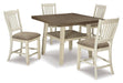 Bolanburg Counter Height Dining Table and 4 Barstools