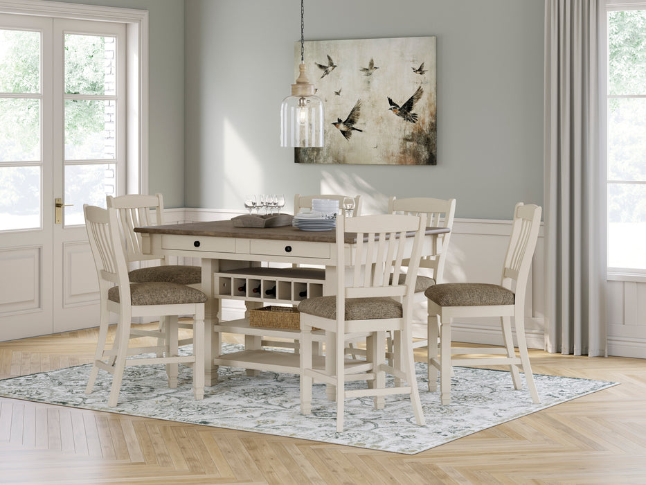 Bolanburg Counter Height Dining Table and 6 Barstools with Server