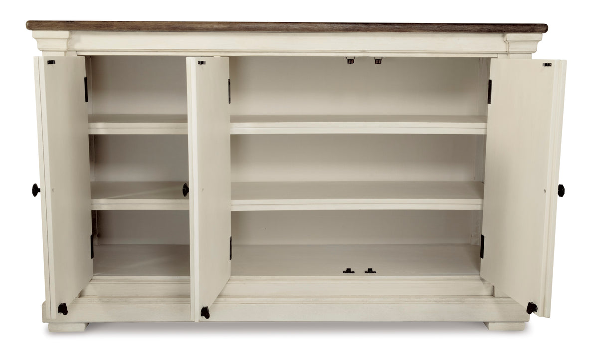 Bolanburg Dining Table, 4 Chairs, Bench, Server and Display Cabinet