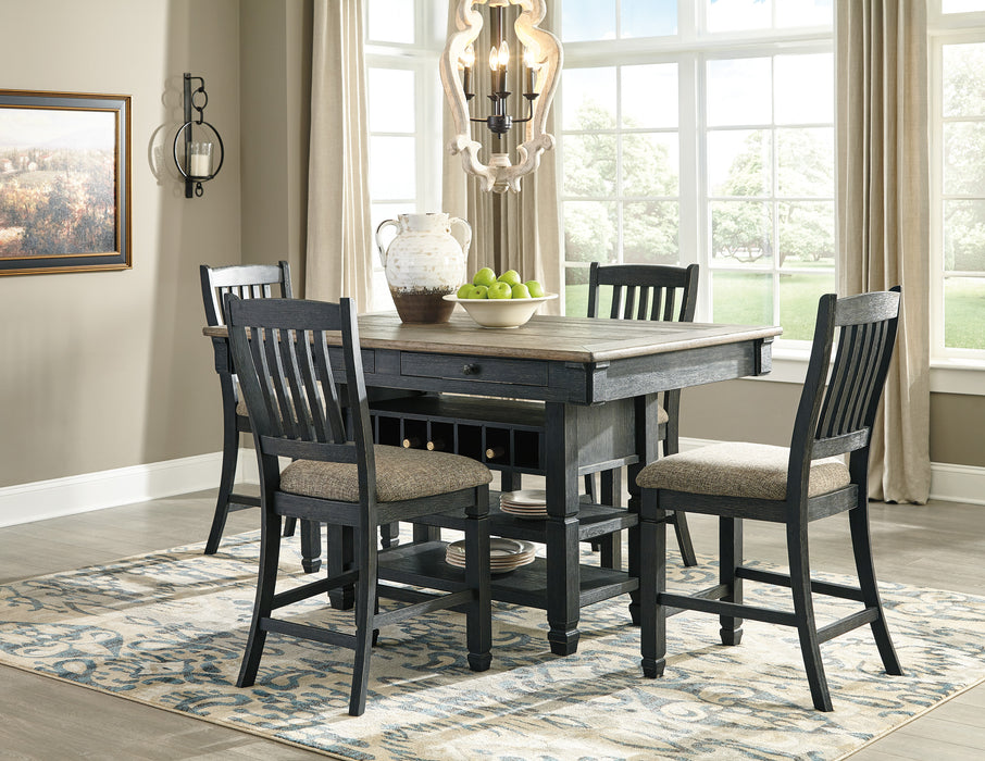 Tyler Creek Counter Height Dining Table and 4 Barstools with Server