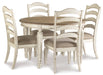 Realyn Dining Table and 4 Chairs
