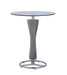 Contemporary Round Glass Pub Table w/ Upholstered Pedestal DANIELLA-PUB