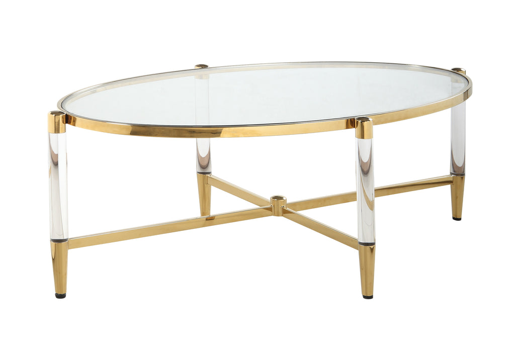 Oval Tempered Glass Cocktail Table DENALI-CT-OVL