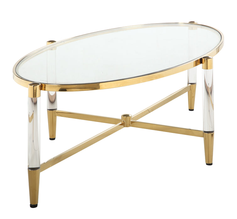 Oval Tempered Glass Cocktail Table DENALI-CT-OVL