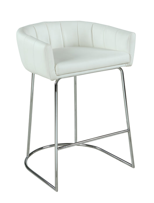 Contemporary Channel Back Counter Stool DENISE-CS-WHT