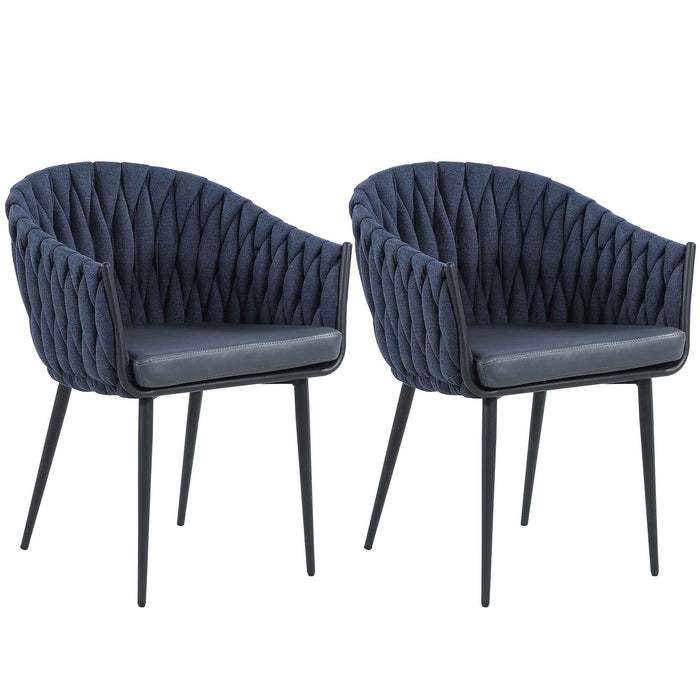 Modern Arm Chair w/ Weave Back - 2 per box DINA-AC-BLU