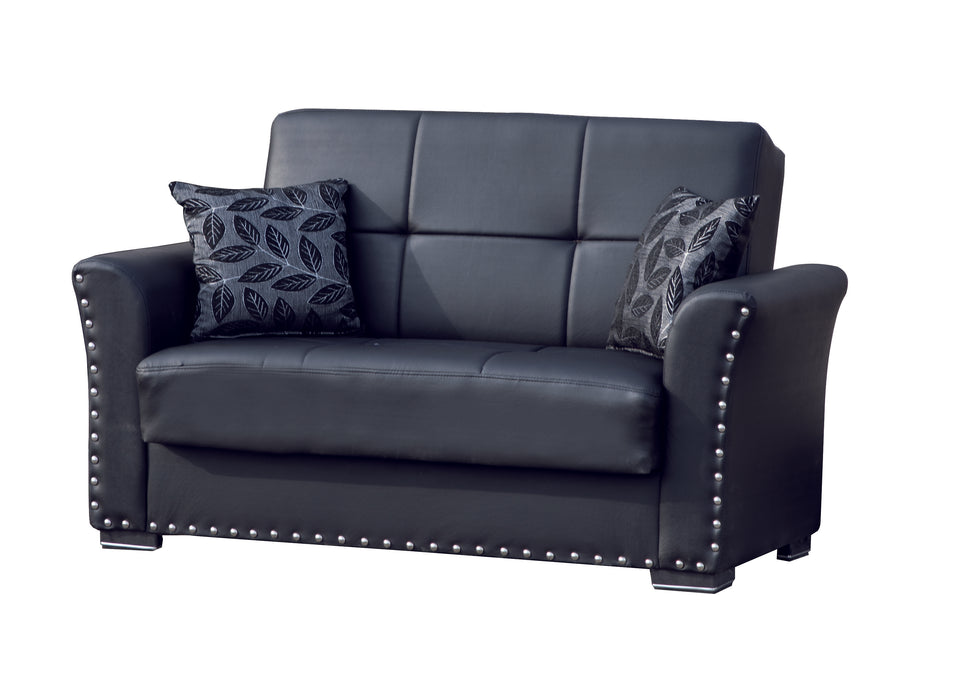 Ottomanson Diva Collection Upholstered Convertible Loveseat with Storage