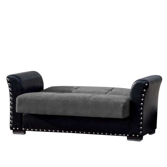 Ottomanson Diva Collection Upholstered Convertible Loveseat with Storage