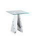 Contemporary 20" Glass Lamp Table w/ Flare Pyramid Base DOMINIQUE-LT
