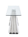 Contemporary 18" x 55" Glass Sofa Table w/ Flare Pyramid Base DOMINIQUE-ST