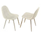 Contemporary Dining Set w/ White Glass Top & Upholstered Chairs DONNA-5PC