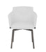 Contemporary Club Style Arm Chair w/ Black Chrome Legs & Memory Swivel - 2 per box DUSTY-AC-BKC-WHT