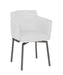 Contemporary Club Style Arm Chair w/ Black Chrome Legs & Memory Swivel - 2 per box DUSTY-AC-BKC-WHT