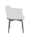 Contemporary Club Style Arm Chair w/ Black Chrome Legs & Memory Swivel - 2 per box DUSTY-AC-BKC-WHT