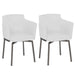 Contemporary Club Style Arm Chair w/ Black Chrome Legs & Memory Swivel - 2 per box DUSTY-AC-BKC-WHT