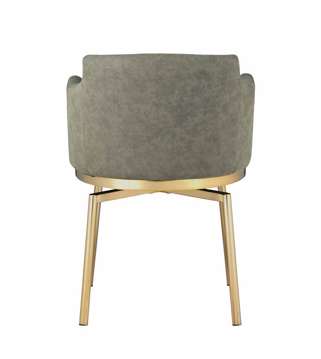 Contemporary Club Arm Chair w/ Golden Legs & Memory Swivel - 2 per box