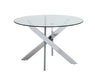 Contemporary Dining Table w/ Clear Round Glass Top DUSTY-DT