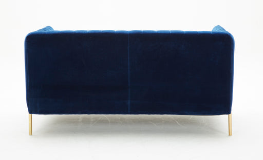 Deco Love Seat in Blue Fabric 17663-B-L