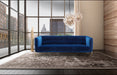 Deco Love Seat in Blue Fabric 17663-B-L