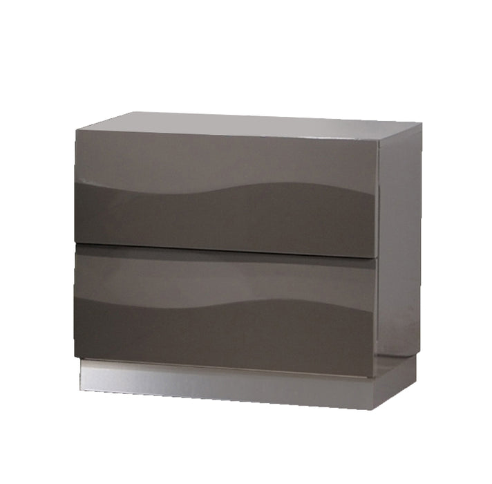 Contemporary High Gloss 2-Drawer Nightstand DELHI-NS