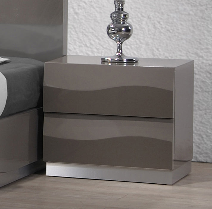 Contemporary High Gloss 2-Drawer Nightstand DELHI-NS