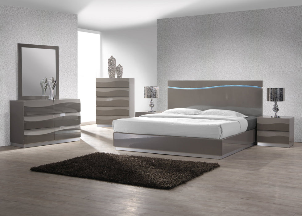 Contemporary High Gloss Queen Size Bed DELHI-BED-QUEEN