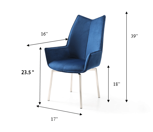1218 swivel dining chair Navy Blue Fabric