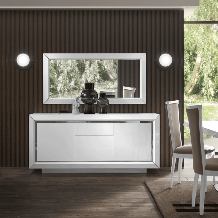 Elite WHITE 3Door buffet/ Mirror