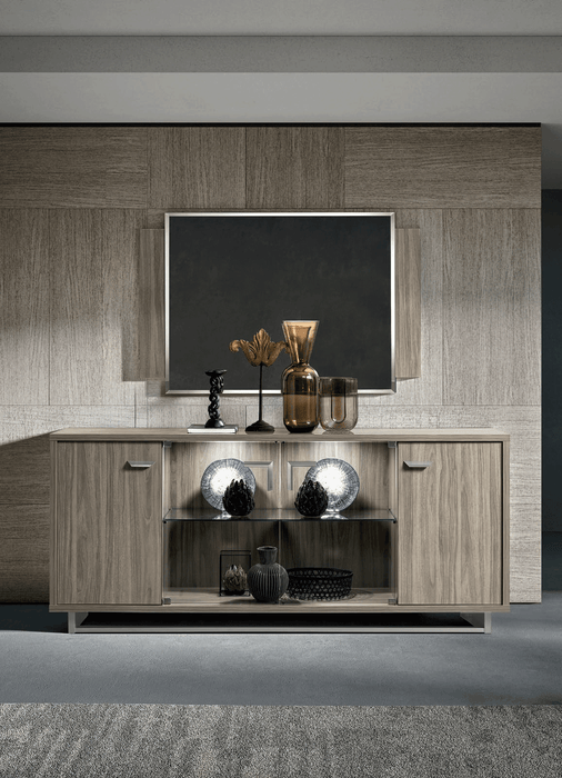 Volare 4 Door buffet w/ mirror GREY