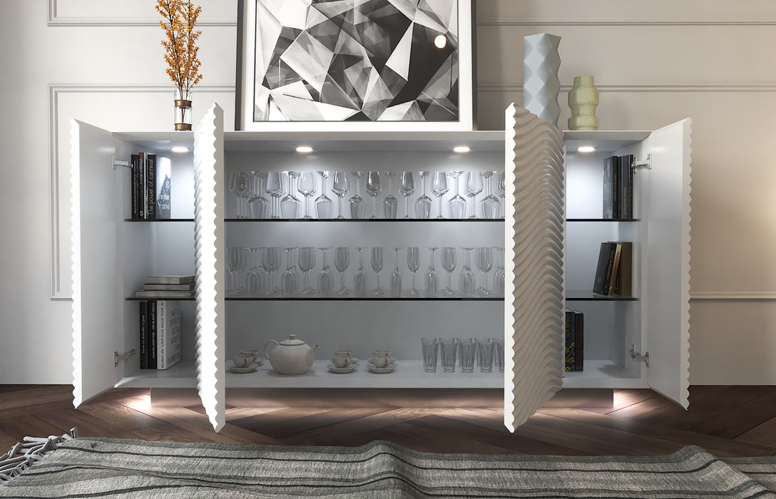 Wave 4 Door buffet White