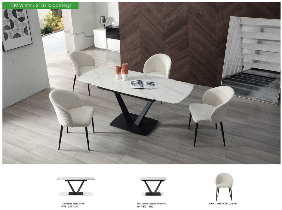 109 Dining Table with 2107 Chairs