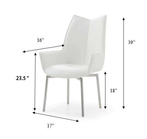 1218 swivel dining chair White