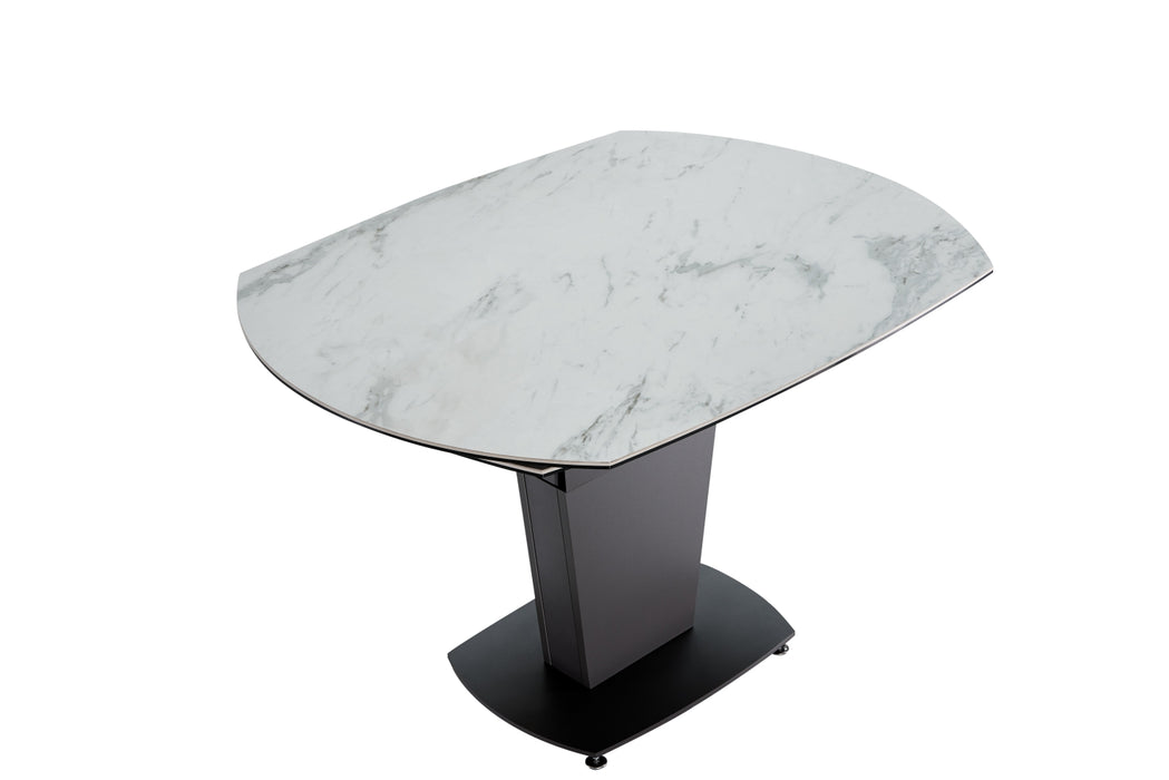 2417 Marble Table White with 3405 Cream Chairs
