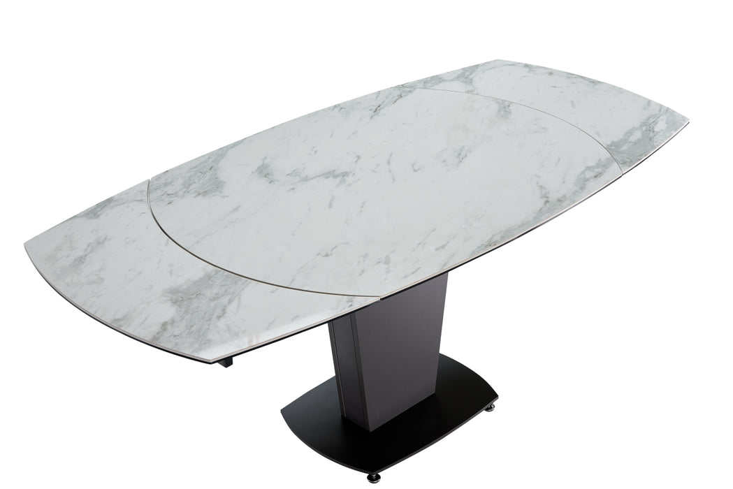 2417 Marble Table White with 3405 Cream Chairs