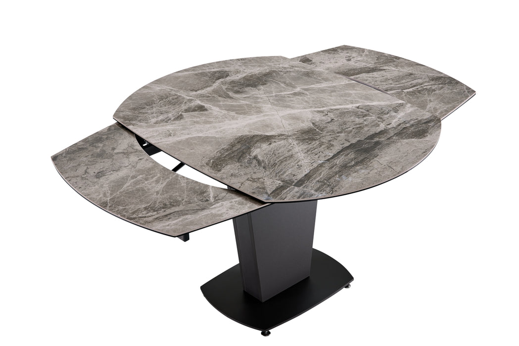 2417 Marble Table Grey with 3405 Chairs Cream