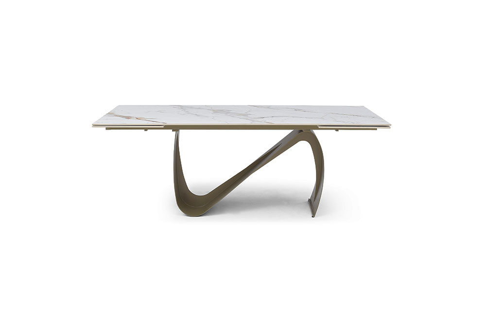 9087 Champagne-Bronze Table with 1239 swivel Beige Champagne chairs
