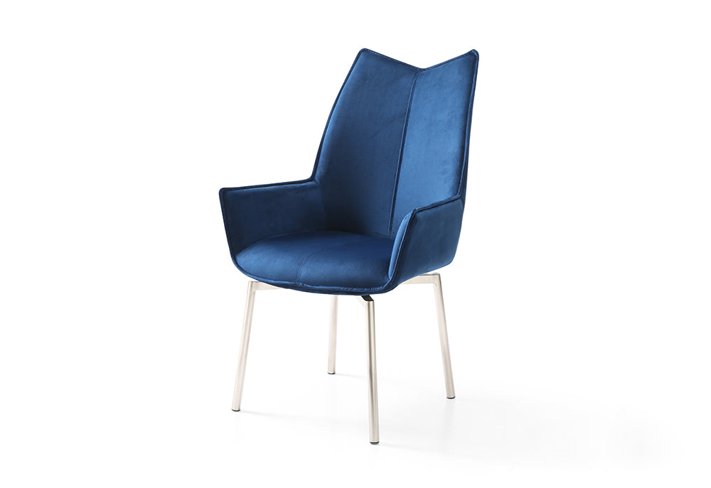 9087 Table White with 1218 swivel blue chair