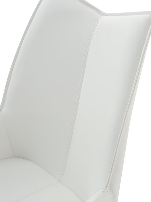 9087 Table White with 1218 swivel white chair