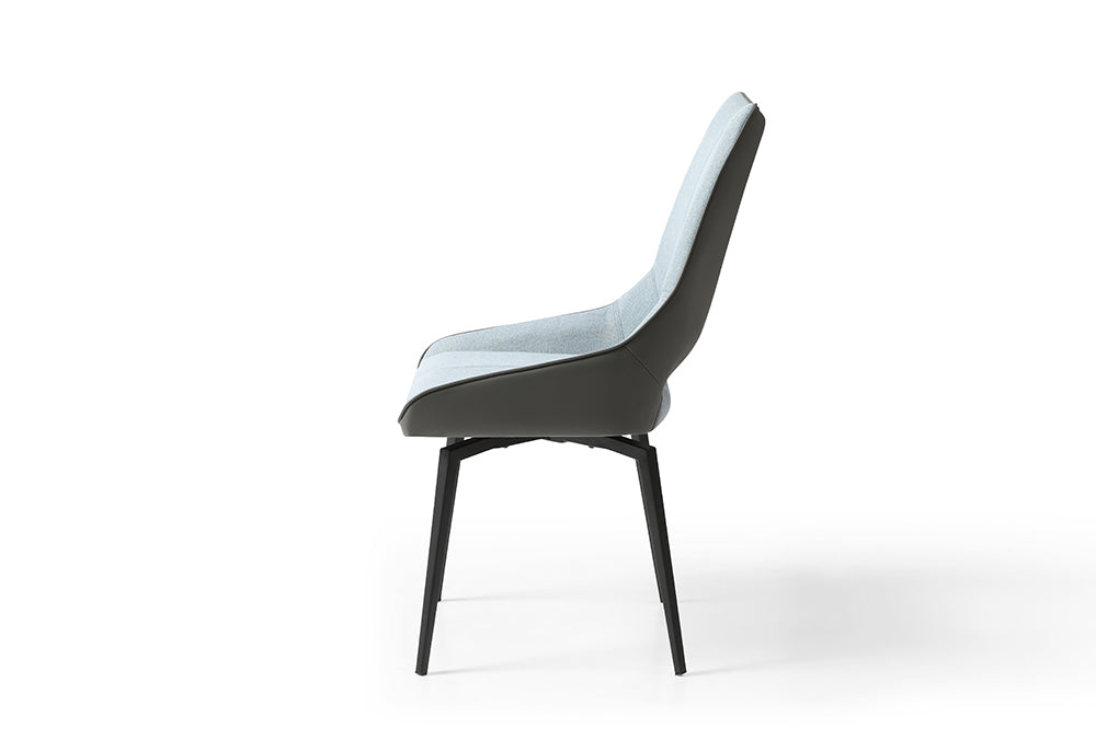 9087 Table Dark grey with 1239 swivel blue chairs