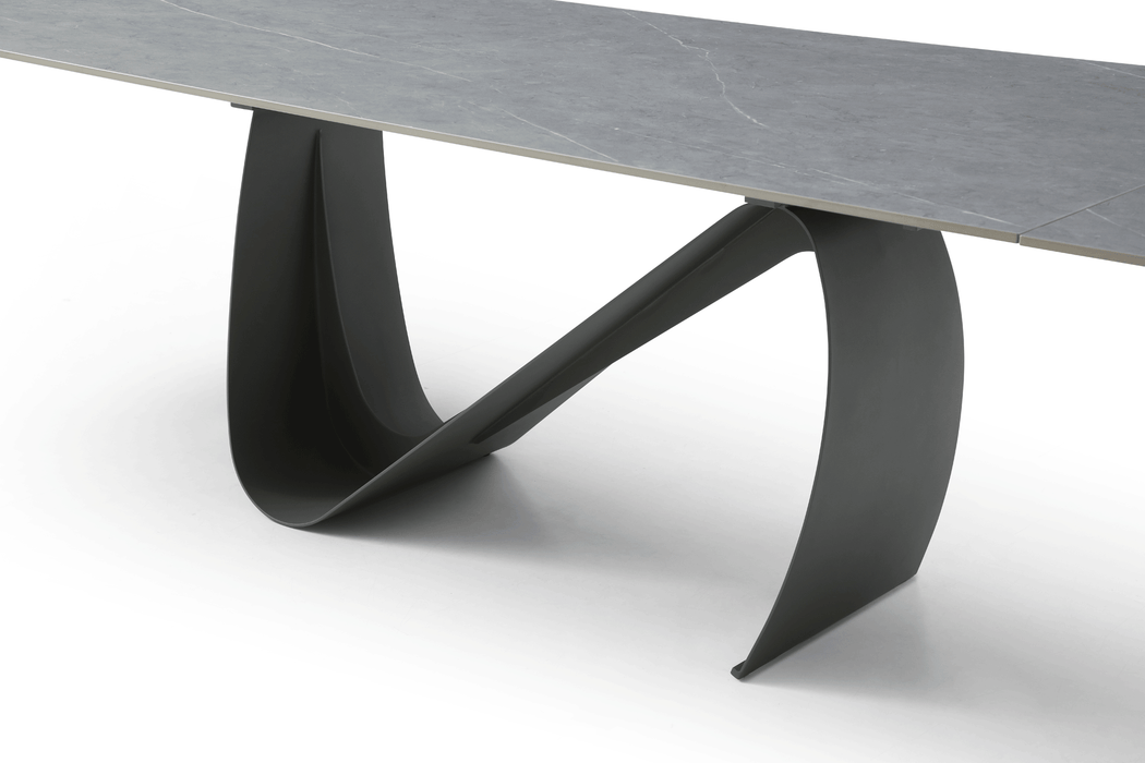 9087 Table Dark grey with 1239 swivel blue chairs