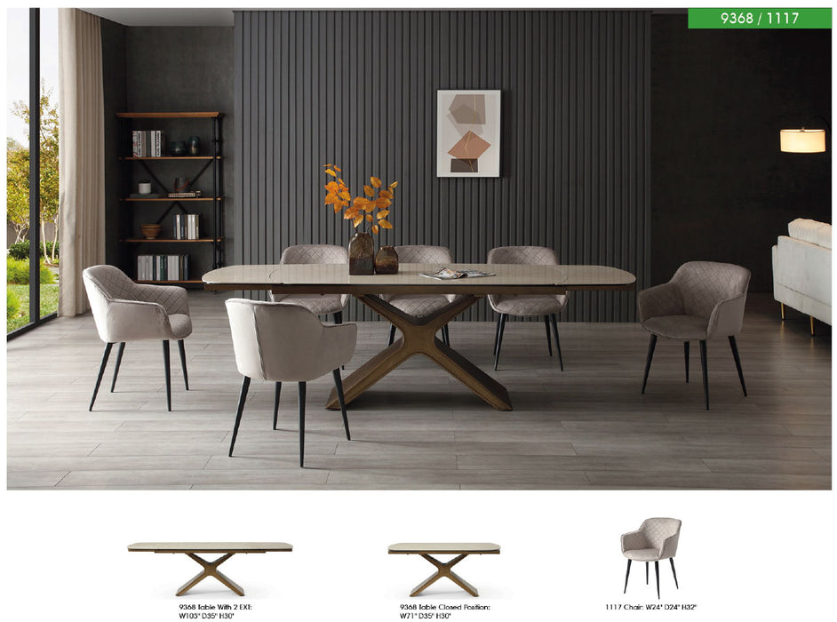 9368 Table Taupe with 1117 chairs
